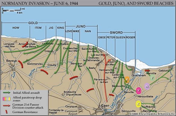 Normandy Landing Beaches (about 1½ hrs)  -  110 km